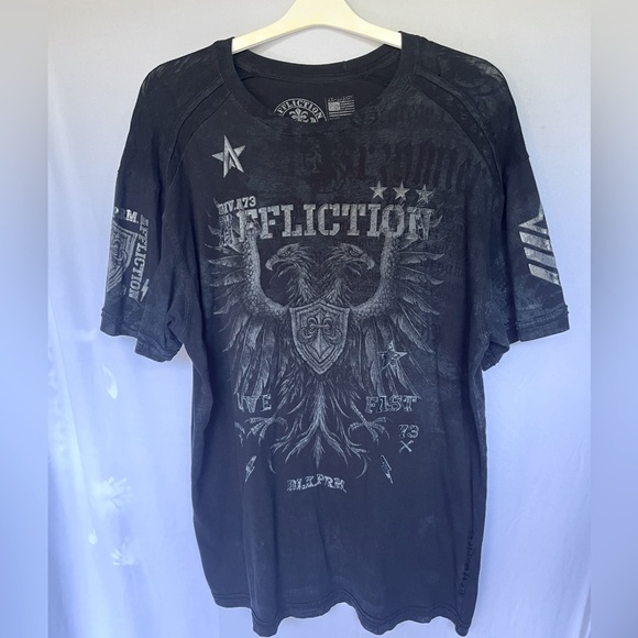 Affliction Black Live Fast Men’s Shirt Size 2XL 100% Cotton - Picture 1 of 12